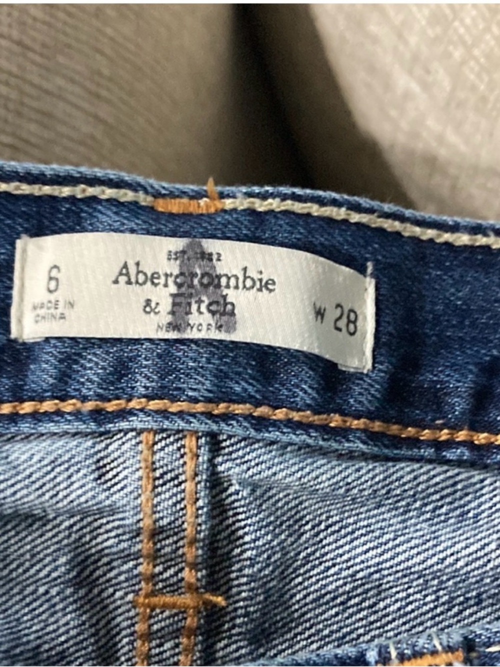 Abercrombie & Fitch Distressed Medium Blue Slim Straight Jeans - Picture 5 of 7